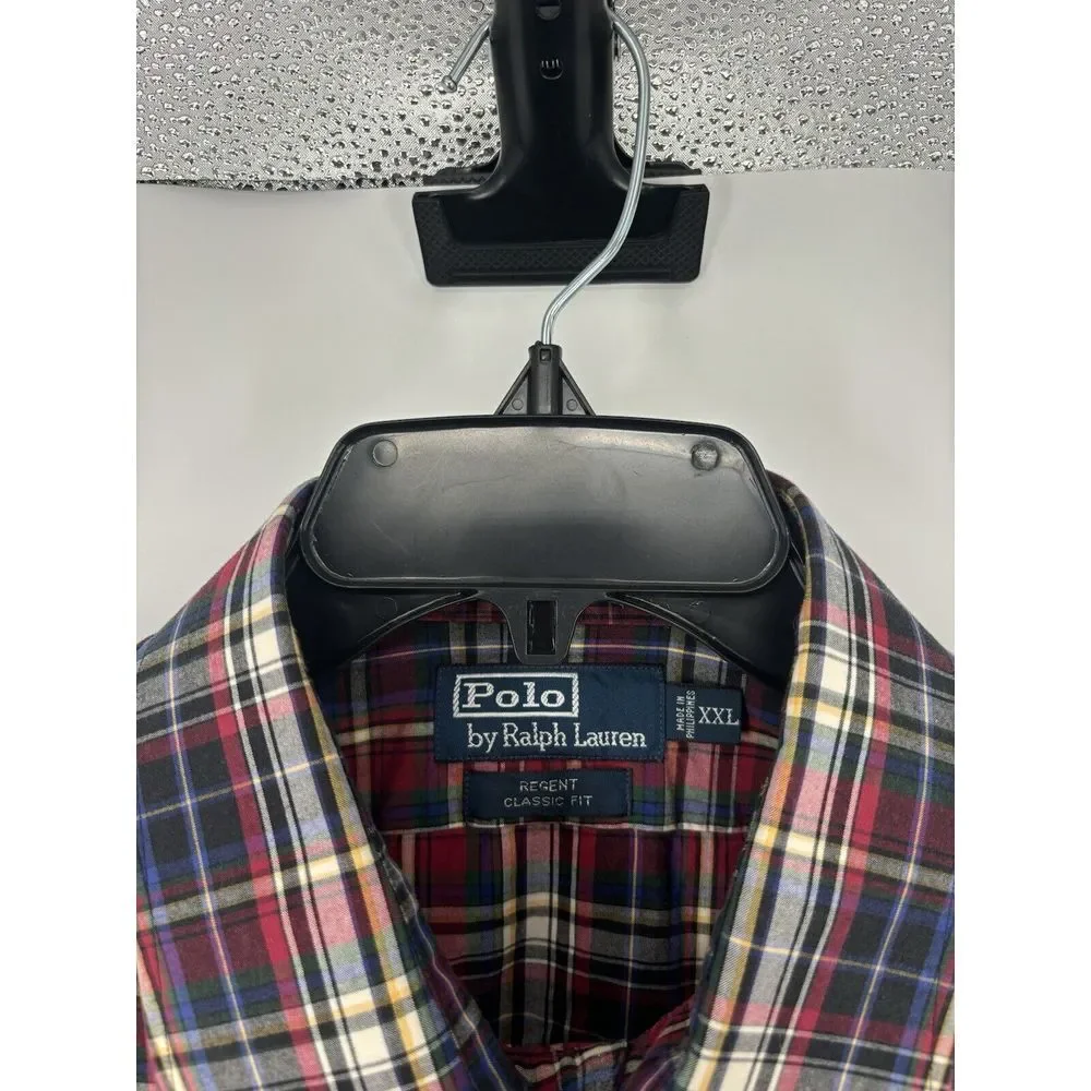 Polo Ralph Lauren Long Sleeve Button Front Shirt Regent Classic‎ Fit Plaid 2XL